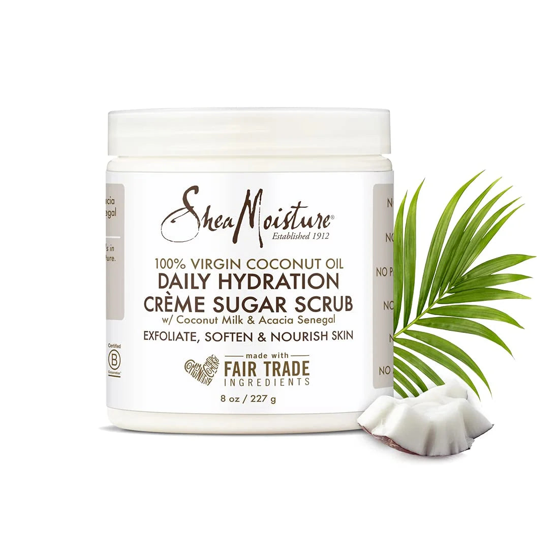 Daily Hydration Crème Sugar Scrub 100% Virgin Coconut Oil 8 Oz