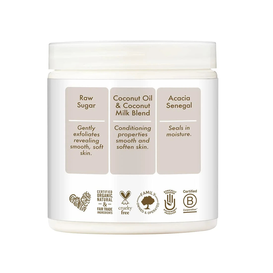 Daily Hydration Crème Sugar Scrub 100% Virgin Coconut Oil 8 Oz