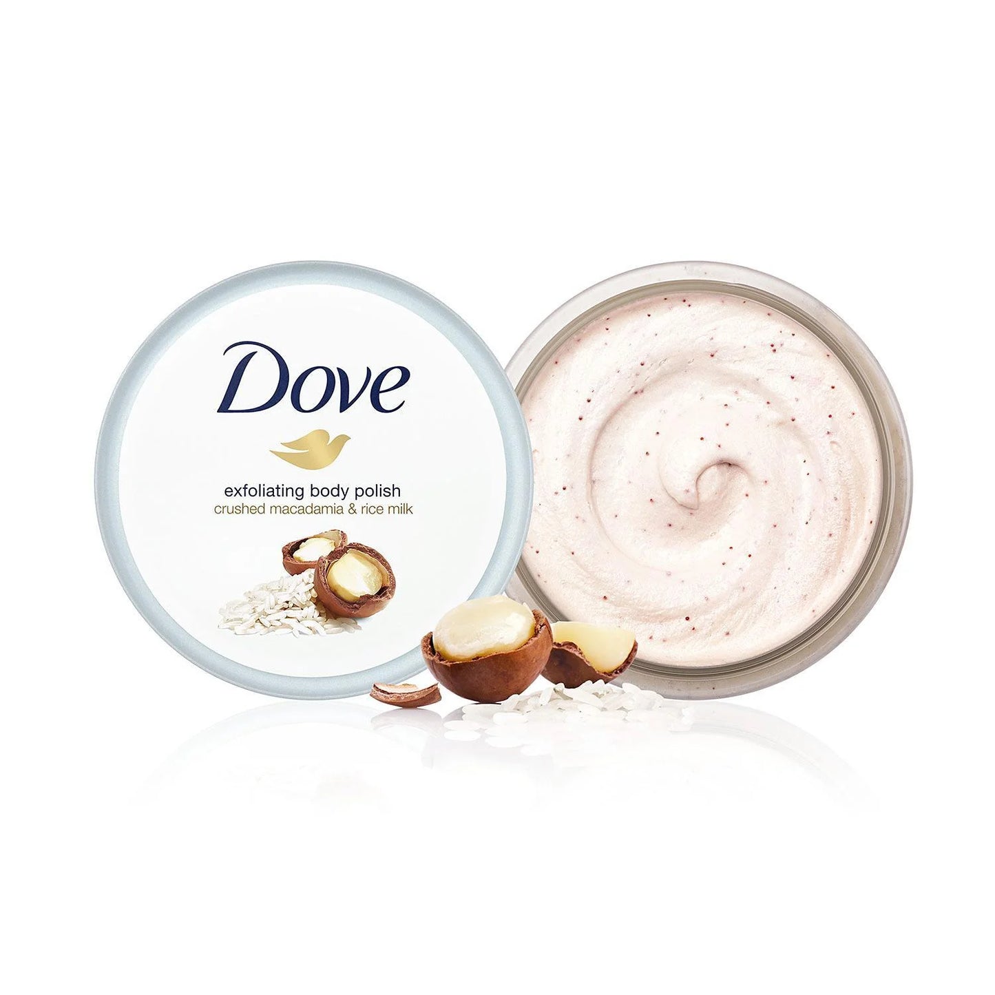 Exfoliant Moderate Body Polish, Crushed Macadamia and Rice Milk, 10.5 Oz (2 Pack) (Bundle)