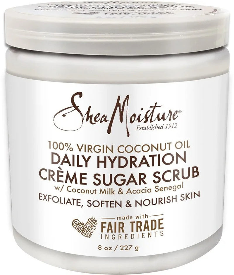 Daily Hydration Crème Sugar Scrub 100% Virgin Coconut Oil 8 Oz