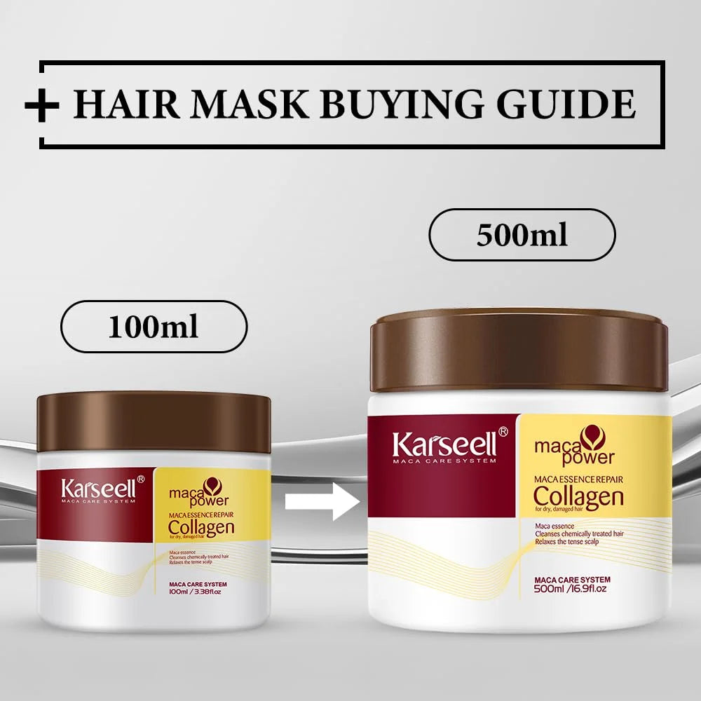 Collagen Hair Treatment Deep Repair Conditioning Argan Oil Collagen Hair Mask Essence for Dry Damaged Hair All Hair Types, 3.38Floz 100Ml