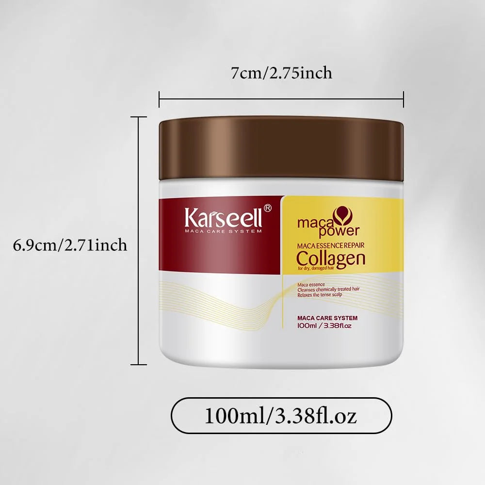 Collagen Hair Treatment Deep Repair Conditioning Argan Oil Collagen Hair Mask Essence for Dry Damaged Hair All Hair Types, 3.38Floz 100Ml