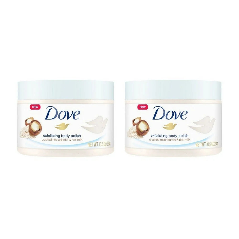 Exfoliant Moderate Body Polish, Crushed Macadamia and Rice Milk, 10.5 Oz (2 Pack) (Bundle)
