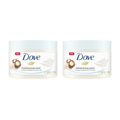 Exfoliant Moderate Body Polish, Crushed Macadamia and Rice Milk, 10.5 Oz (2 Pack) (Bundle)