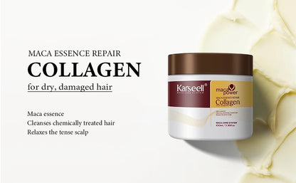 Collagen Hair Treatment Deep Repair Conditioning Argan Oil Collagen Hair Mask Essence for Dry Damaged Hair All Hair Types, 3.38Floz 100Ml