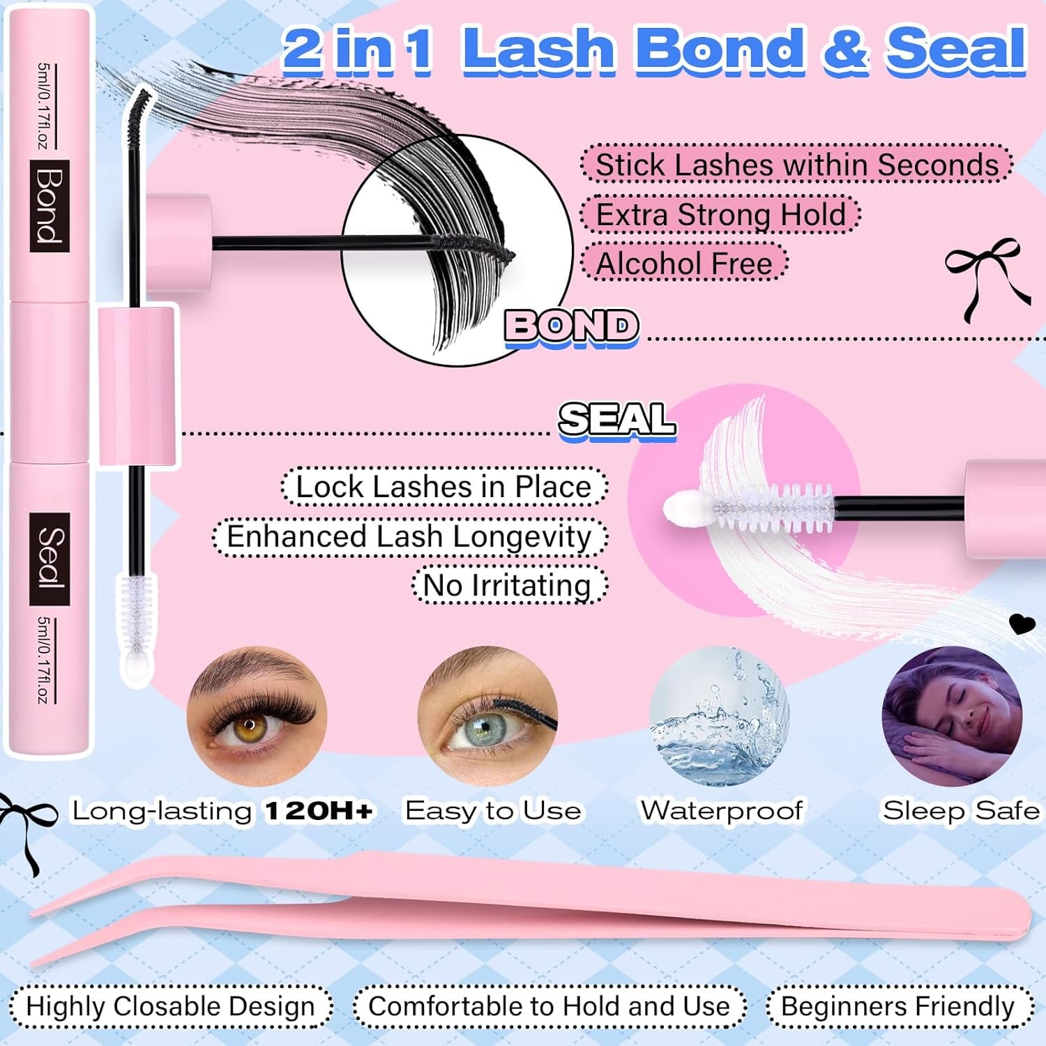 Fluffy 80D 100D Lash Clusters Kit Thick Volume Lash Extension Kit Left/Right Cat Eye Eyelash Extension Kit 10-18Mm D Curl Cluster Lashes Extensions Lash Bond and Seal Tweezers DIY Eyelash Clusters Kit